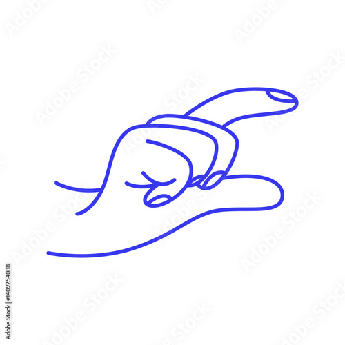 Just a little bit, short. Hand gesture doodle icon. Contour vector illustration