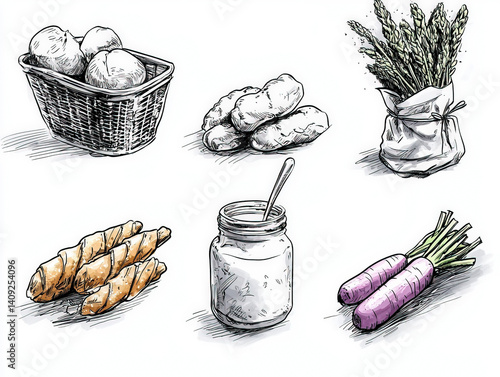 Food sketch: A vibrant illu...