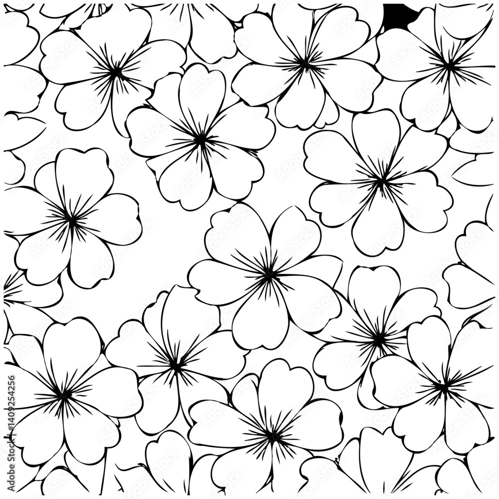 Blooming Floral Pattern, Detailed Delicate Design Blooming Floral Pattern, Detailed Delicate Design