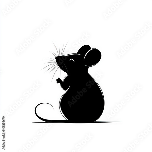 mouse silhouette , black an...