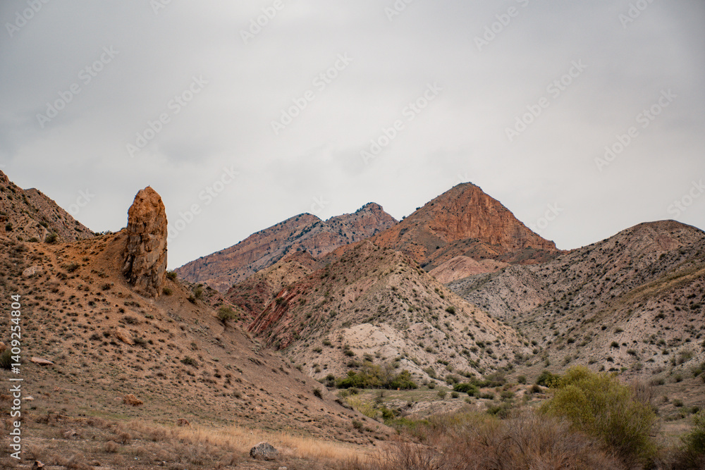 mountain landscape with blue sky