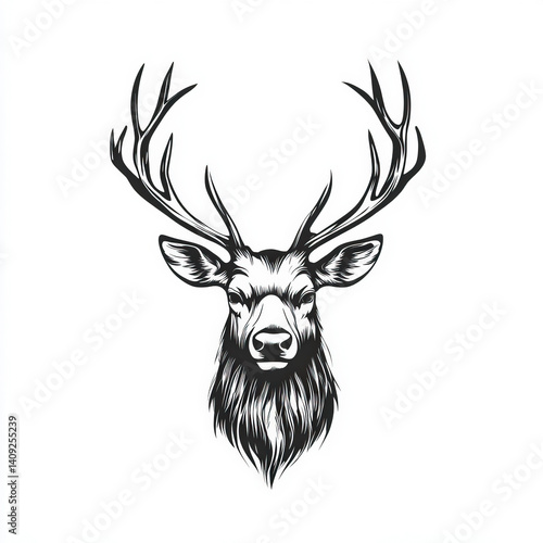 reindeer head silhouette , ...
