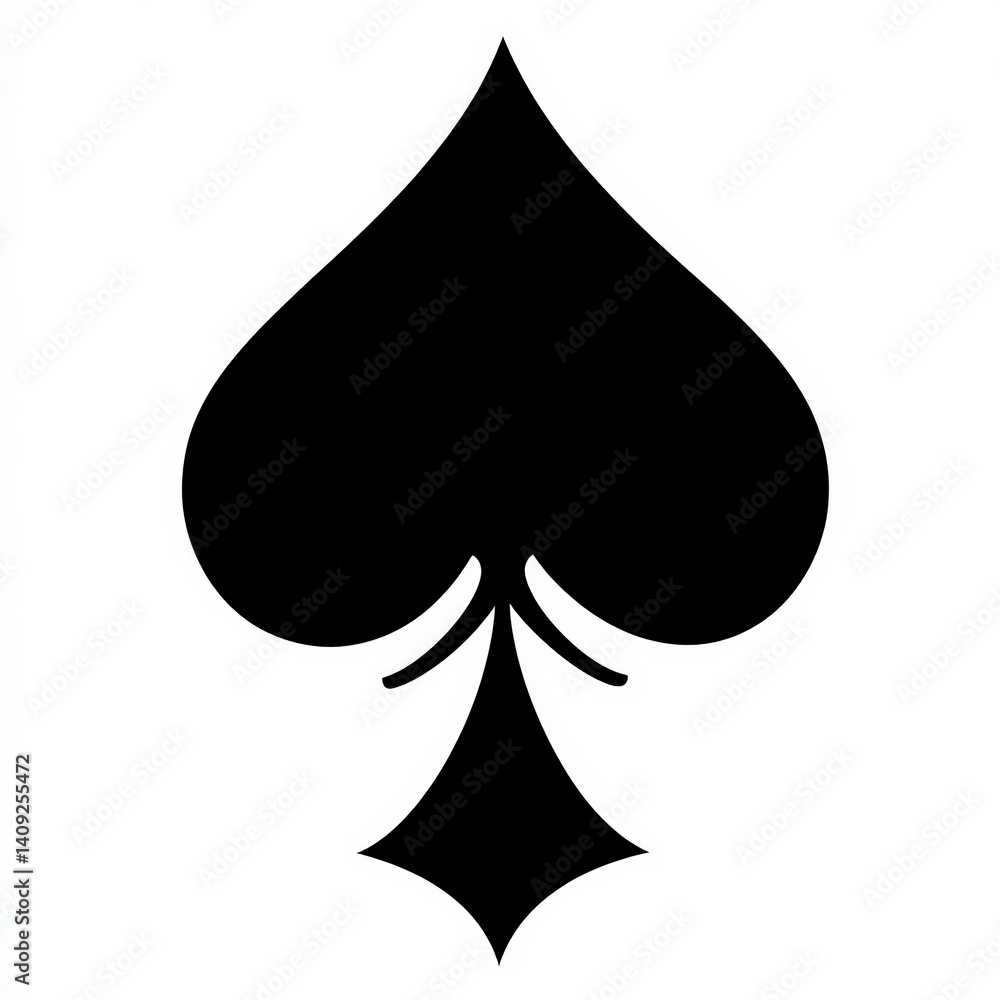 Fototapeta premium spade silhouette , black and white illustration isolated on white background