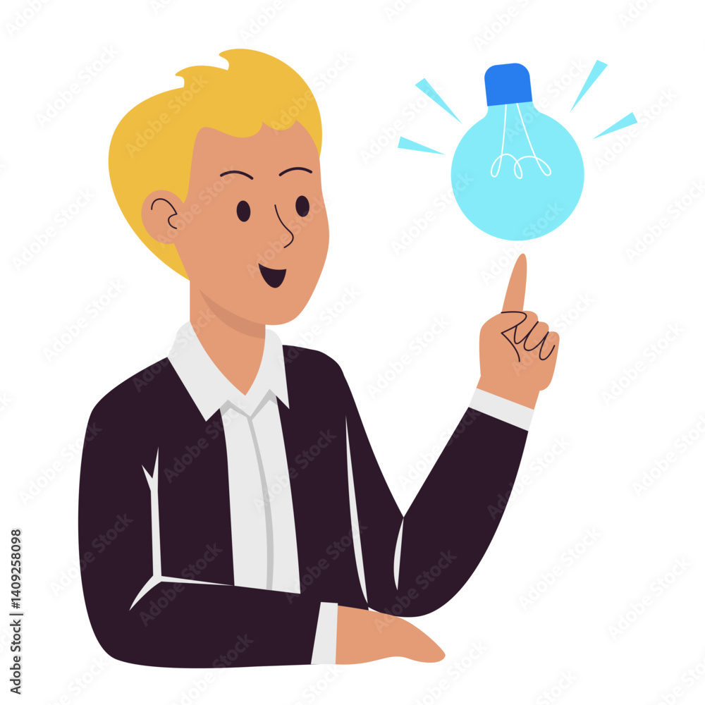 business man with an innovative idea vector illustration business man with an innovative idea vector illustration