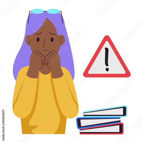 vector illustration of a sad women, representing the file not found