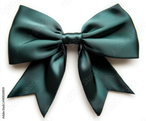 green bow ribbon isolated