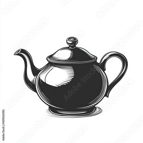 teapot silhouette , black a...