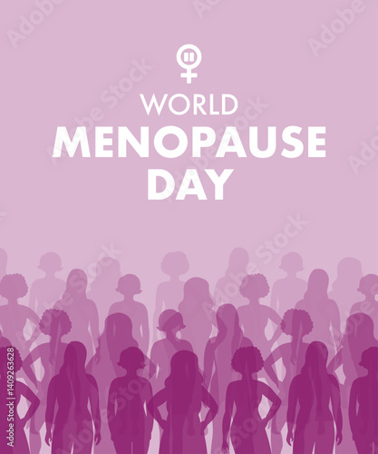 World menopause day illustration, women silhouettes poster.