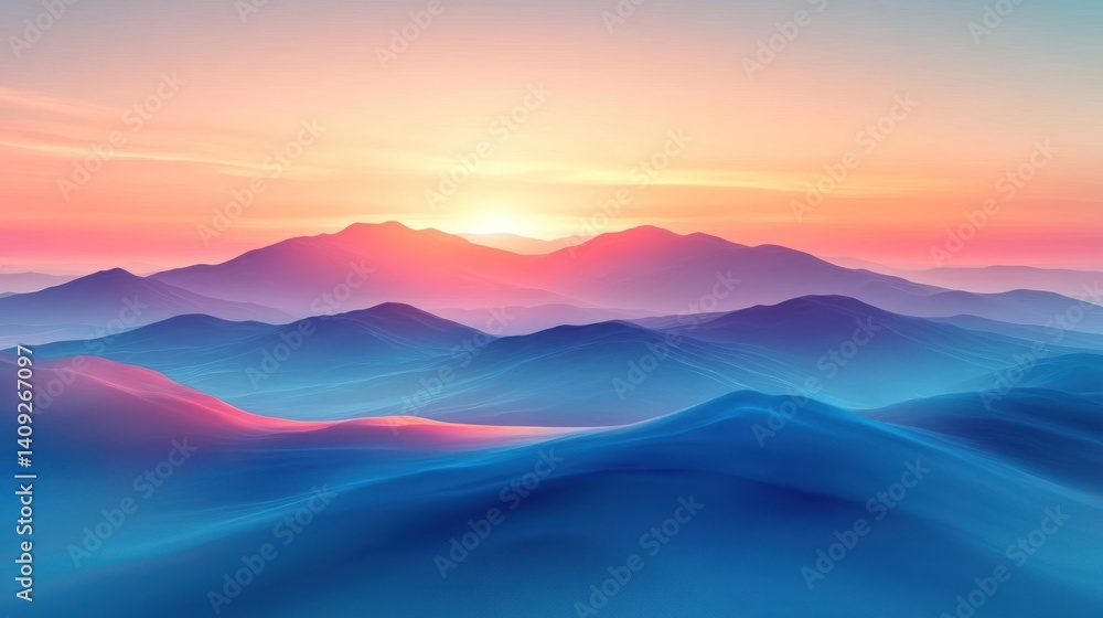 Fototapeta premium Abstract dusk horizon with gradient colors