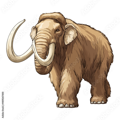 mammoth, animal, vector, transparent background