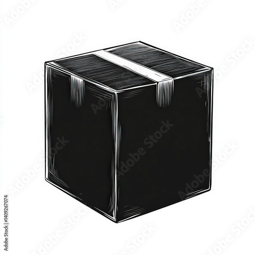 packing box silhouette , bl...