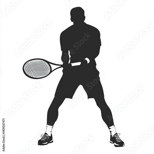tennis player silhouette , ...