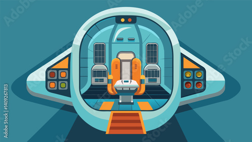 The materials used in the interior are not only luxurious but also lightweight ensuring optimal fuel efficiency and a smooth stable flight.. Vector illustration