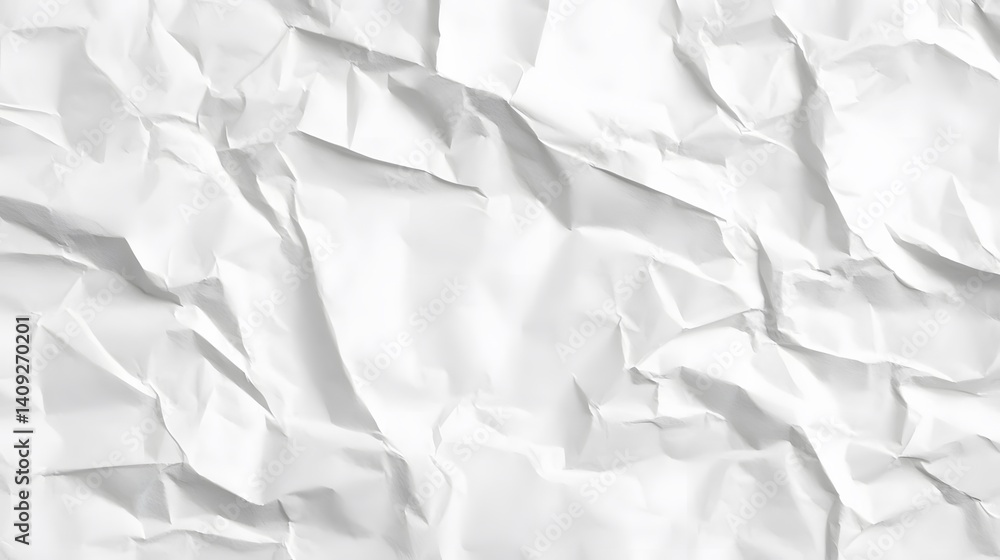 White Crumpled Paper Texture Background Design White Crumpled Paper Texture Background Design