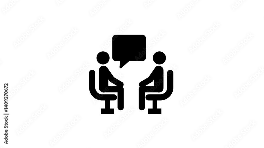 Two people conversation icon isolated animation .Communication Icon. Containing speech , talking, message and people discuss icon animation . Two people conversation icon isolated animation .Communication Icon. Containing speech , talking, message and people discuss icon animation .