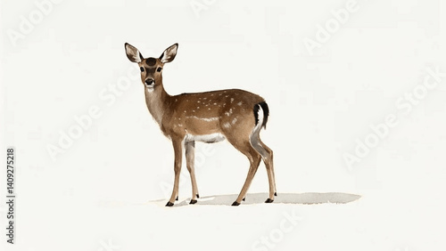 Brushstroke grace deer isolated watercolor vector illustration svg