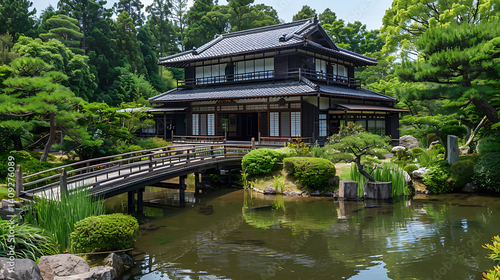 Obraz premium Artificial Intelligence-designed wooden house 