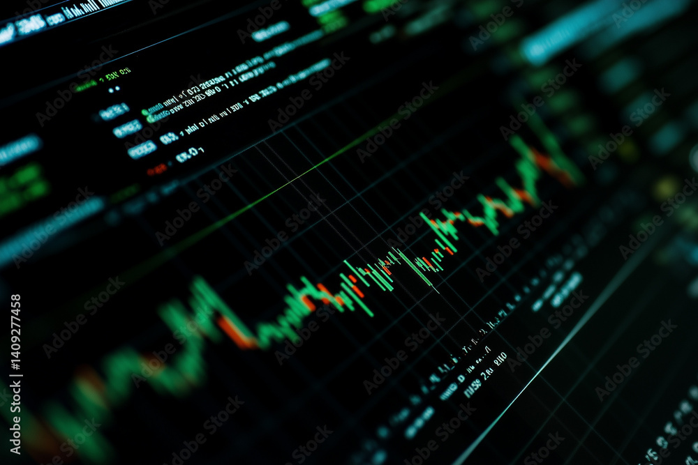 Stock market and trading, digital graph Stock market and trading, digital graph