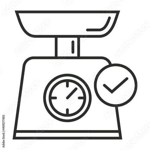 Kitchen scale outline icon, editable vector illustration and transparent graphic element. Isolated on white background