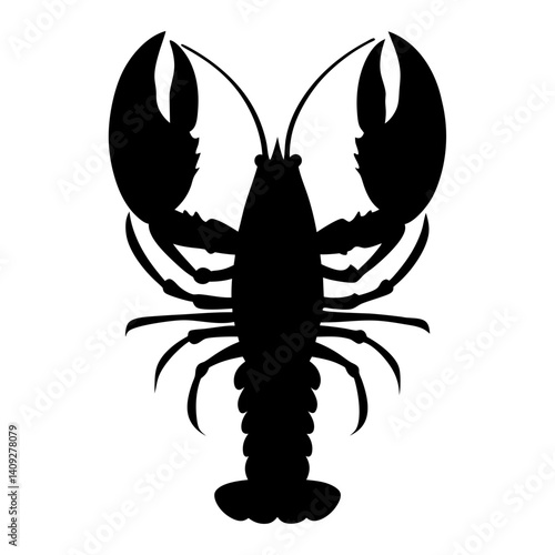 Black Silhouette of a Lobster Claw Seafood Menu Design Graphic