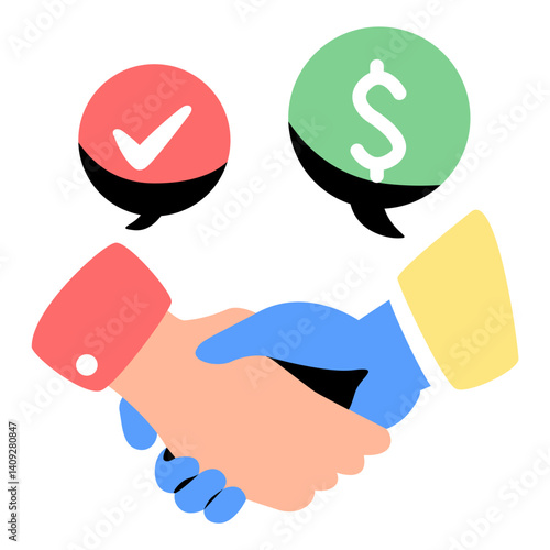 business handshake vector illustration, making sure that deal is done