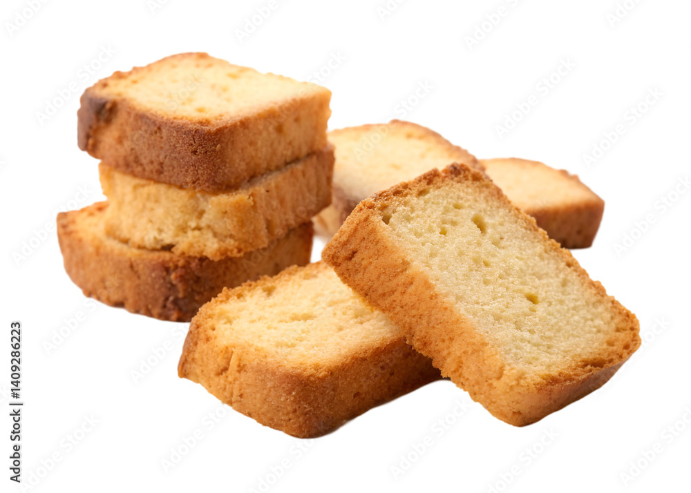 Cake rusks isolated on transparent background
Cake rusks isolated on transparent background