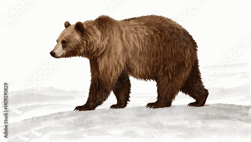 Aqua-Fur symphony bear isolated watercolor vector illustration svg