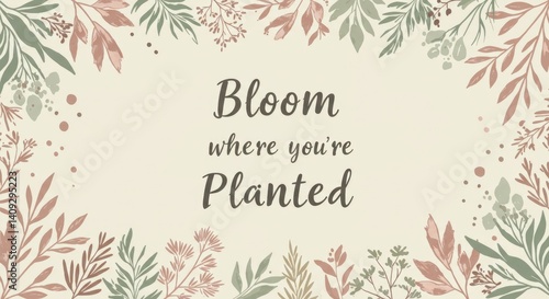Spring Lettering: Bloom Where You're Planted with Floral Accents  