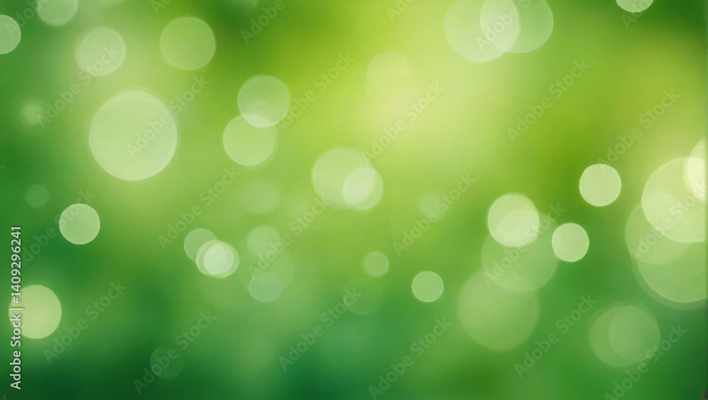 Fototapeta premium Abstract Green Bokeh Background Spring Airy Magic