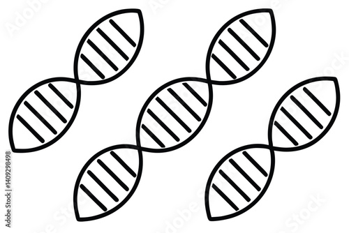 recombinant dna line art detailed view of gene editing