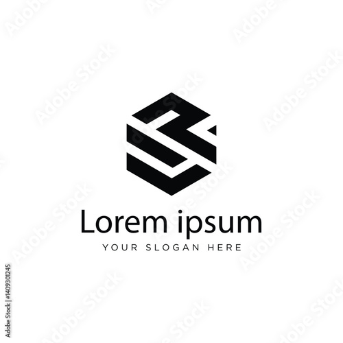 Initial LP Logo Polygon Shape Letter logo Design white background