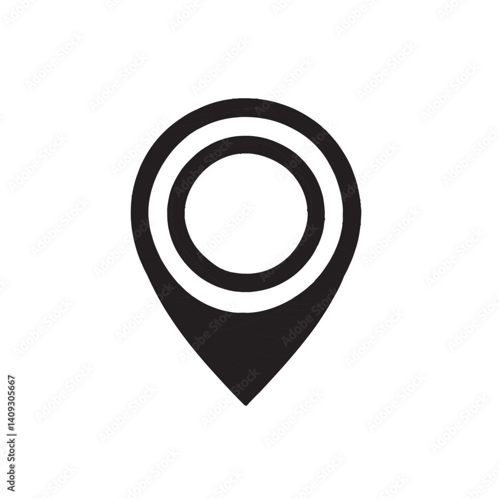 Minimalist Map Pointer Teardrop Locator Graphic Minimalist Map Pointer Teardrop Locator Graphic