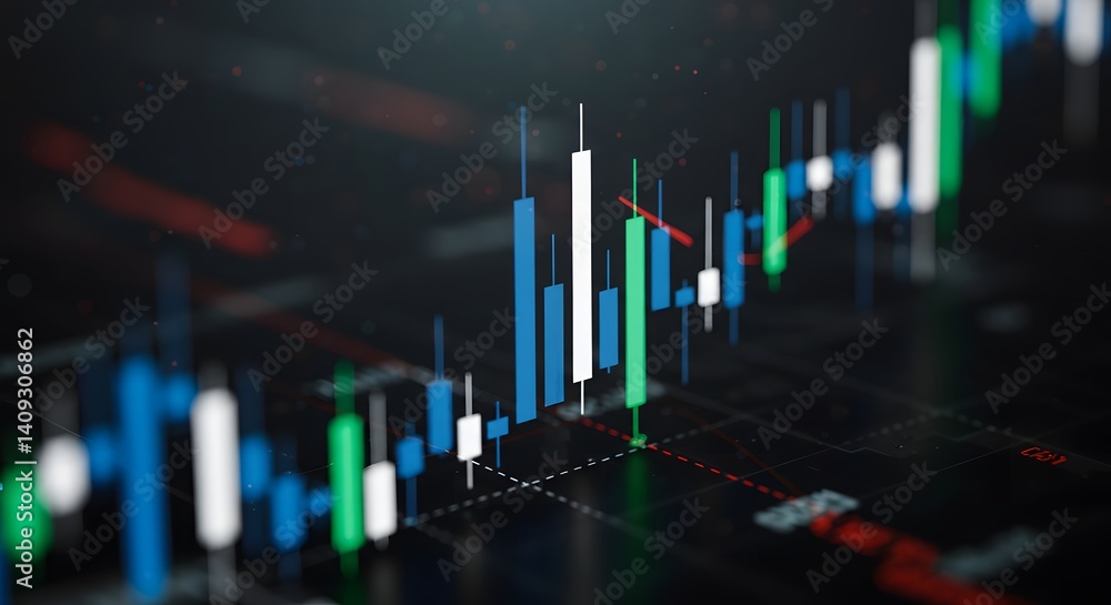 Dynamic Stock Market Chart with Bullish and Bearish Trends Dynamic Stock Market Chart with Bullish and Bearish Trends