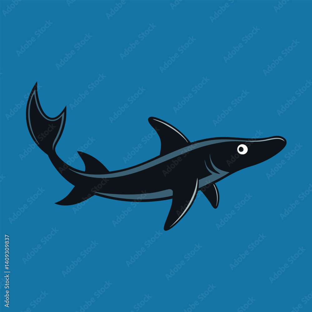 Naklejka premium Shark Swimming in the Ocean