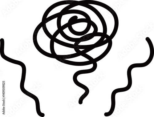 モヤモヤしている感情の線画
