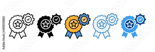 Quality Management  Icon Set Multiple Style Collection