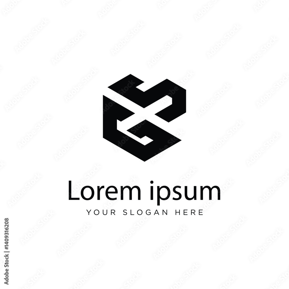 Obraz premium Initial GS Logo Polygon Shape Letter logo Design white background