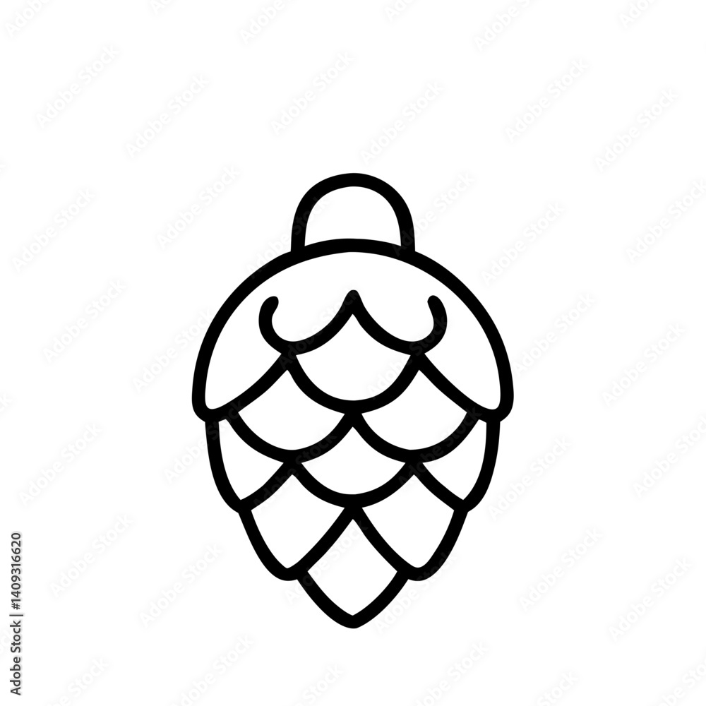 Fototapeta premium Pinecone Ornament Icon on Transparent Background 