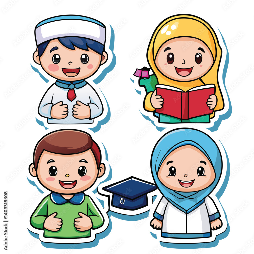 Cute Muslim Kids Learning Cute Muslim Kids Learning
