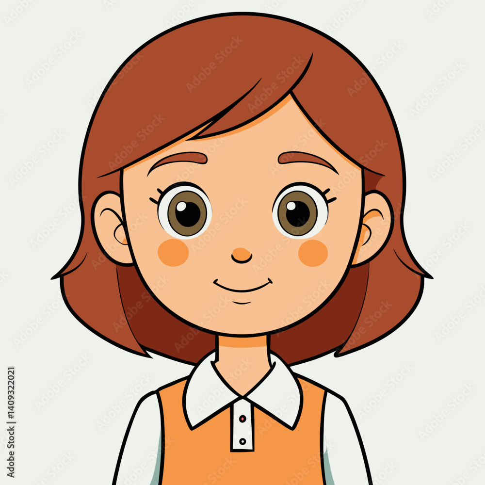 Cute Girl Cartoon Character Vector Art for Fun and Friendly Design Cute Girl Cartoon Character Vector Art for Fun and Friendly Design