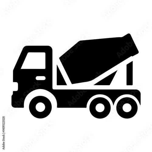 Simple Vector Icon Featuring A Concrete Mixer Batching Truck Ideal For Construction And Heavy Vehicle Transport Illustrations