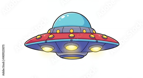 Colorful cartoon spaceship illustration