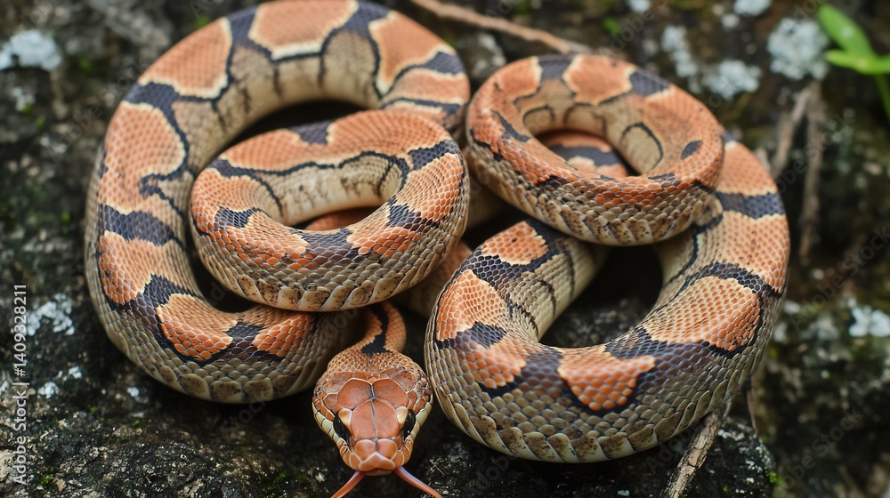 Obraz premium Eastern Coral Snake weaving body in a unique twisted formation with sharp contrast