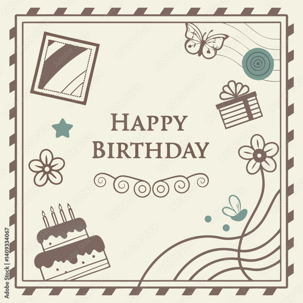 Naklejka premium Happy birthday poster vector design