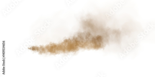A detailed illustration shows sandy smoke clouds and dust particles that vividly resemble a fierce desert storm