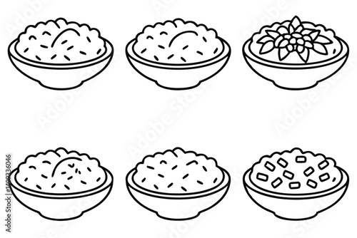 risotto line art elegant food art with clean lines