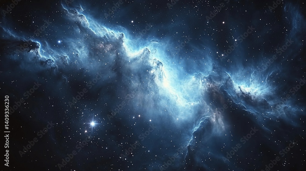 Fototapeta premium Cosmic nebula, swirling nebulae, vibrant colors of space