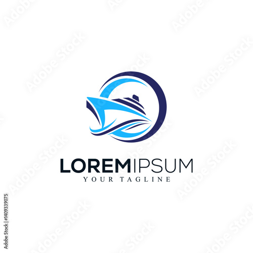 Abstract ship logo design