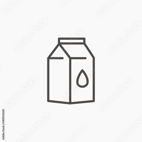 milk carton box line icon vector. drink and food, milk pack sign, vector graphic
