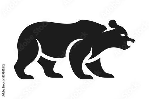 Stylized Bear Silhouette: Minimalist Wildlife Representation